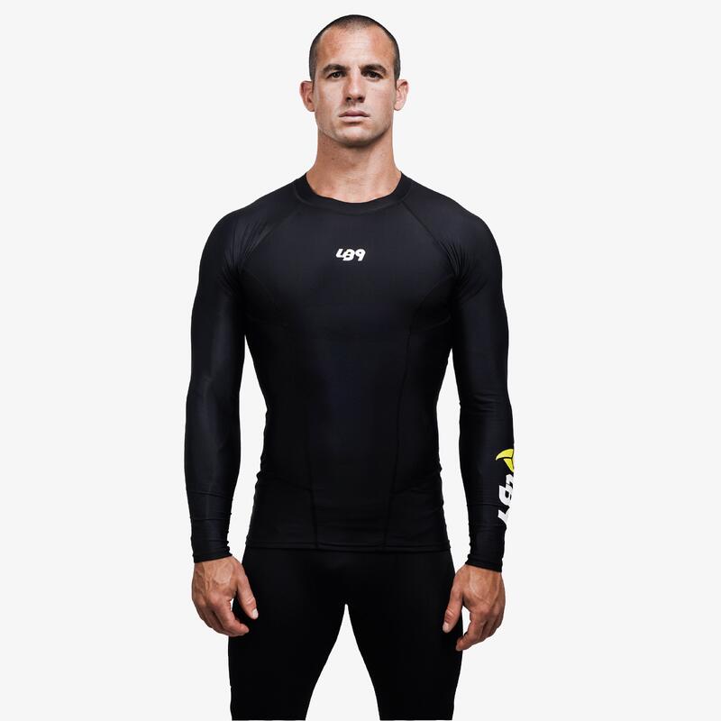 Maglia Anti UV Rashguard per Canoa, Kayak e SUP - Nera