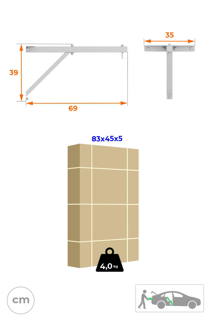 Boxsackhalterung Wandmontage Indoor & Outdoor 3/4