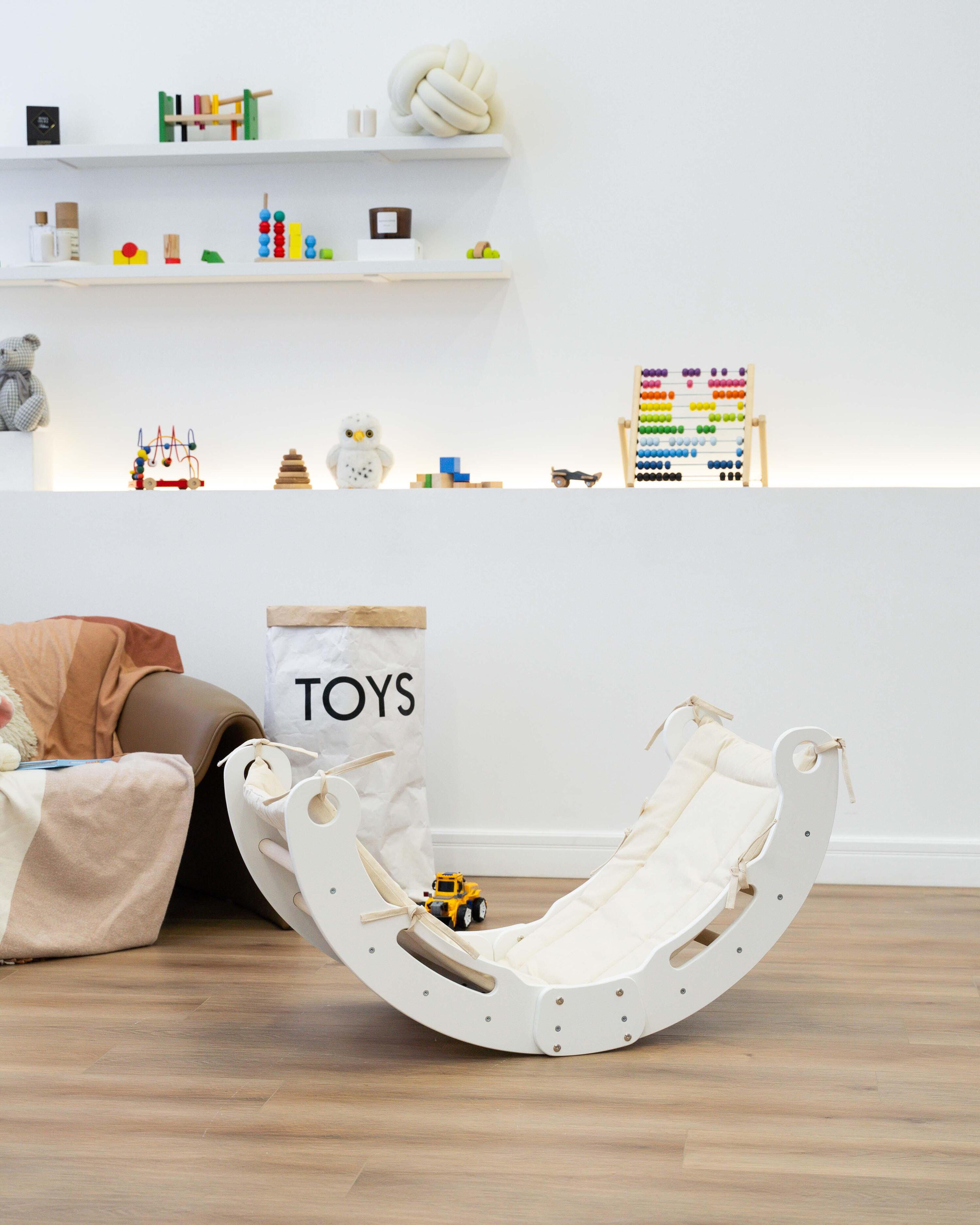 Kinderwippe Babywippe Kletterbogen aus Holz 7/7