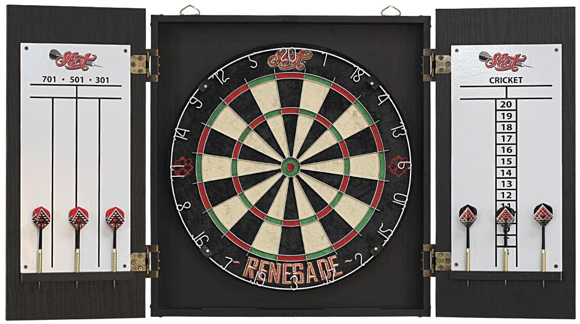 Shot Renegade Dartboard Cabinet Set 2/7