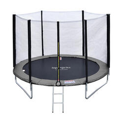 Trampoline 180cm réversible gris / rose CAIRNS + échelle, bâche et kit d'ancrage