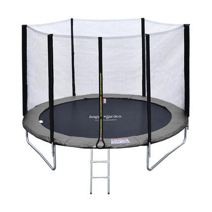 Trampoline 180cm réversible gris / rose CAIRNS + échelle, bâche et kit d'ancrage