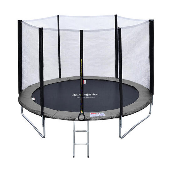 Trampoline 180cm réversible gris / rose CAIRNS + échelle, bâche et kit d'ancrage