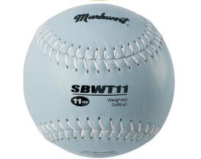 MARKWORT Pallina da softball in pelle ponderata Markwort (SBWT) Peso 11 oz