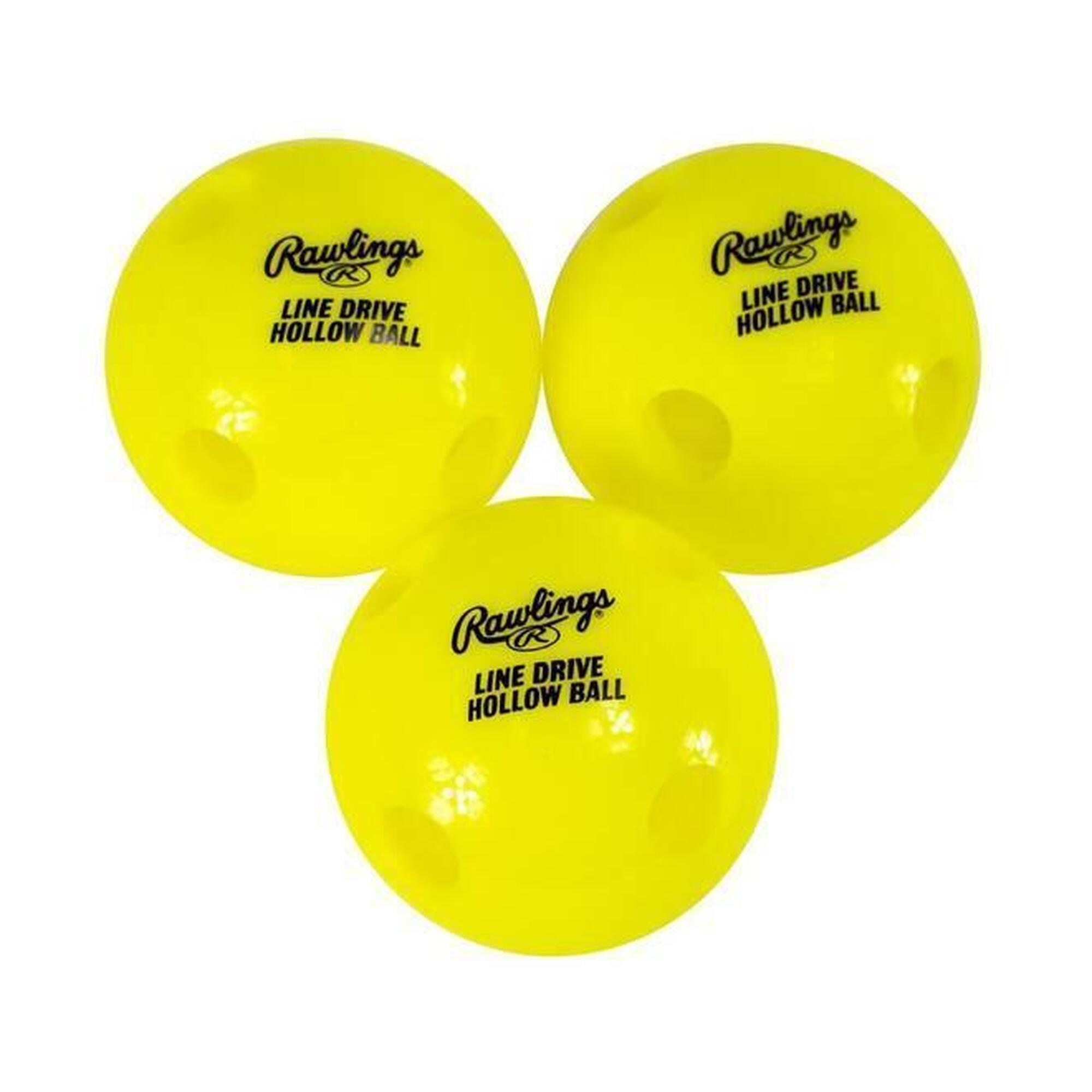 Rawlings - Rawlings Line-drive Hollow Training Ball (3pk) - Balle De Baseball - Multicolore|noir - Taille Unique - Decathlon