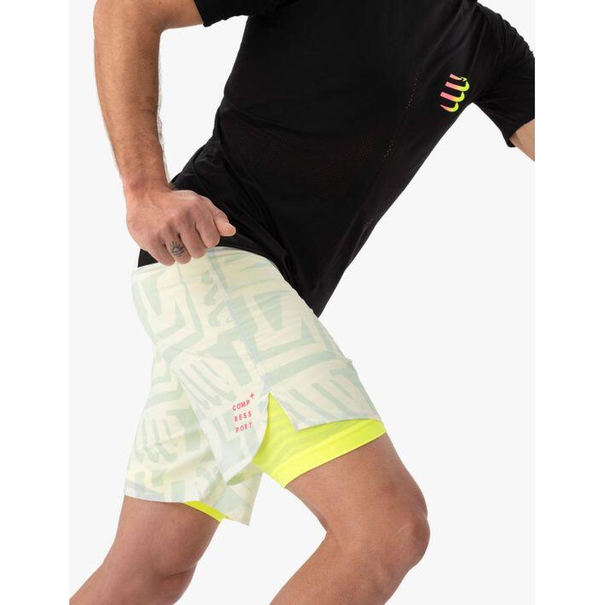 Spodenki do biegania 2w1 męskie Compressport Trail Racing 2-in-1 Short
