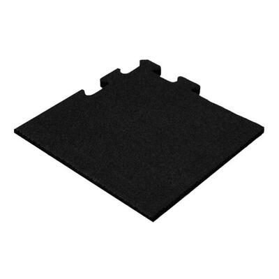 Piastrella puzzle in gomma 15 mm - 50 x 50 cm - Nera - Pezzo angolare