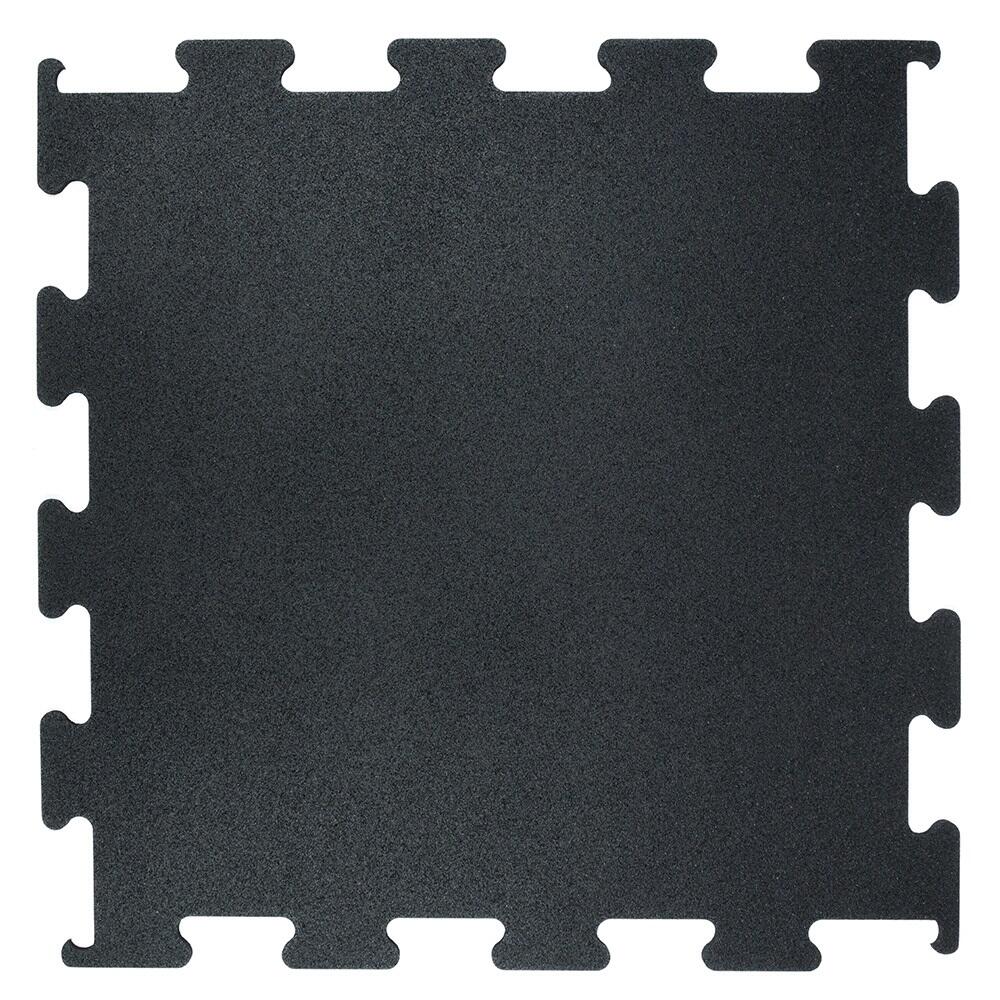 Carrelage Puzzle Sol Sportif 10mm - 106x106cm - Pièce centrale Noir 2/4
