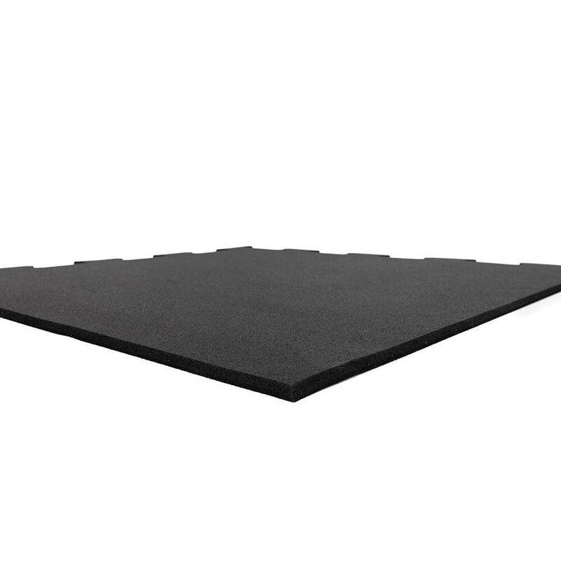 Placă de pardoseală sport Puzzle 10mm - 106x106cm - Piesă de colț neagră