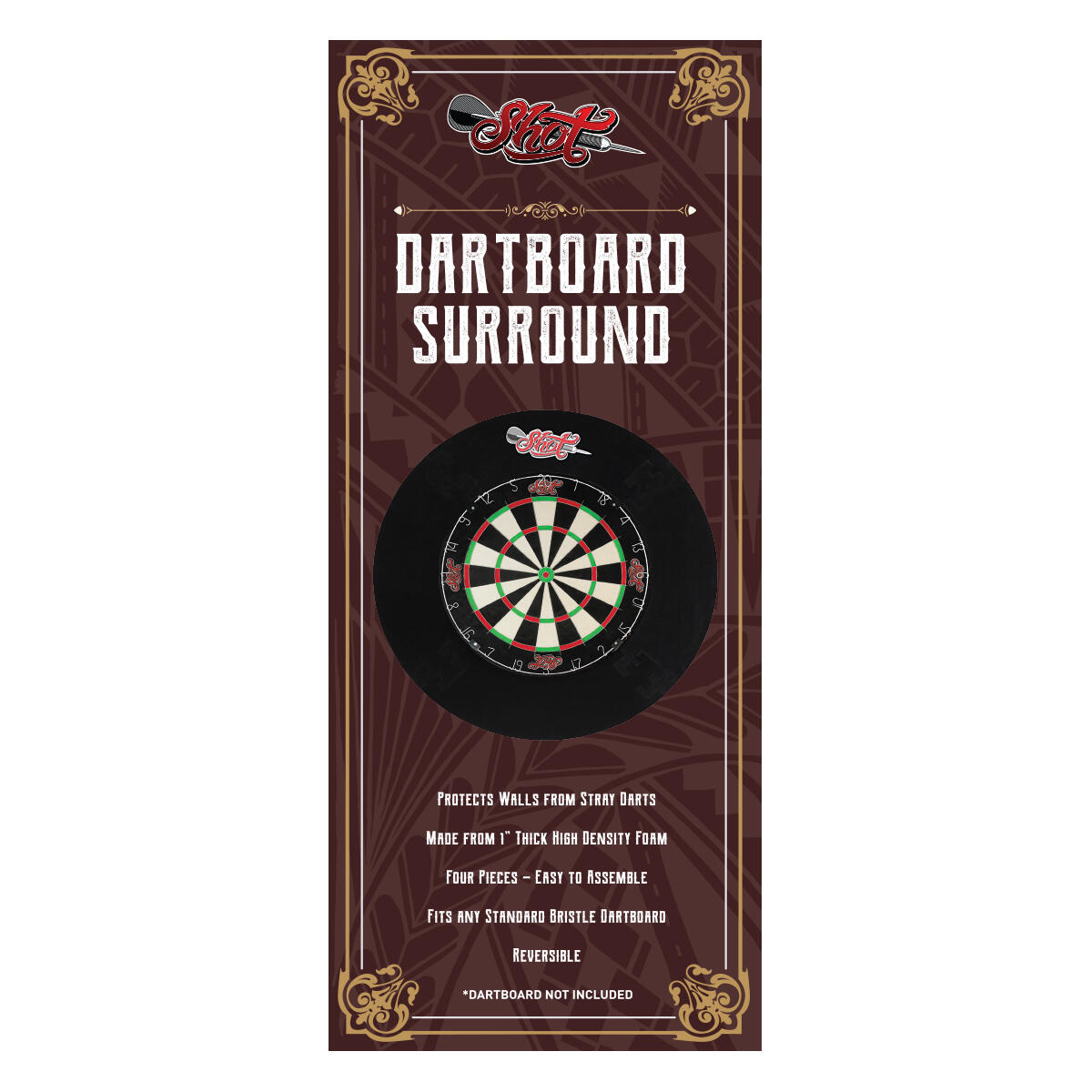 Shot 4pce Dartboard surround Black 3/3