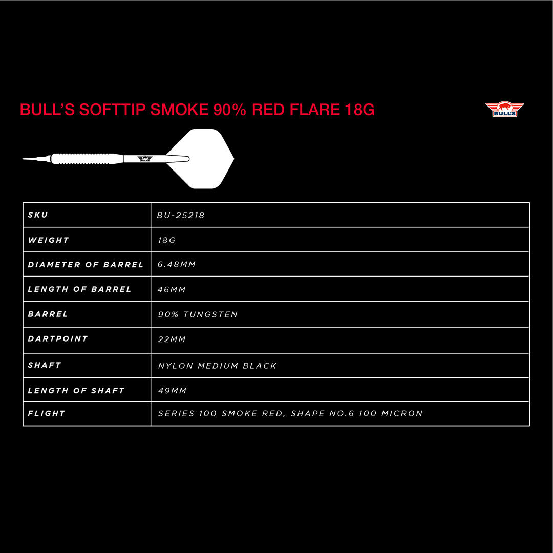 Bull's Softtip Smoke 90% Red Flare 18 gram 3/5