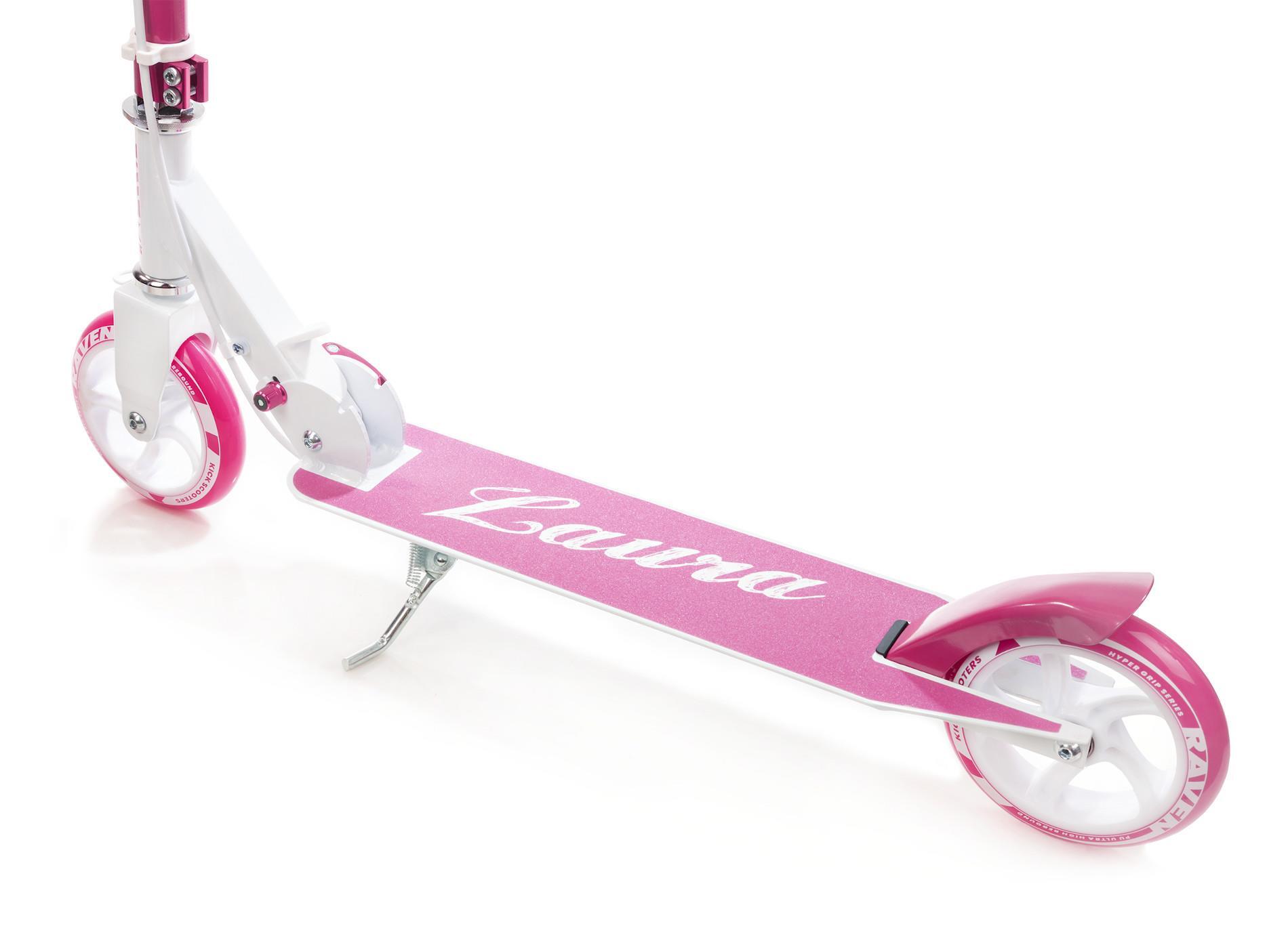 Trotinete dobrável 145mm com travão Raven Laura Branco/Rosa 5/7