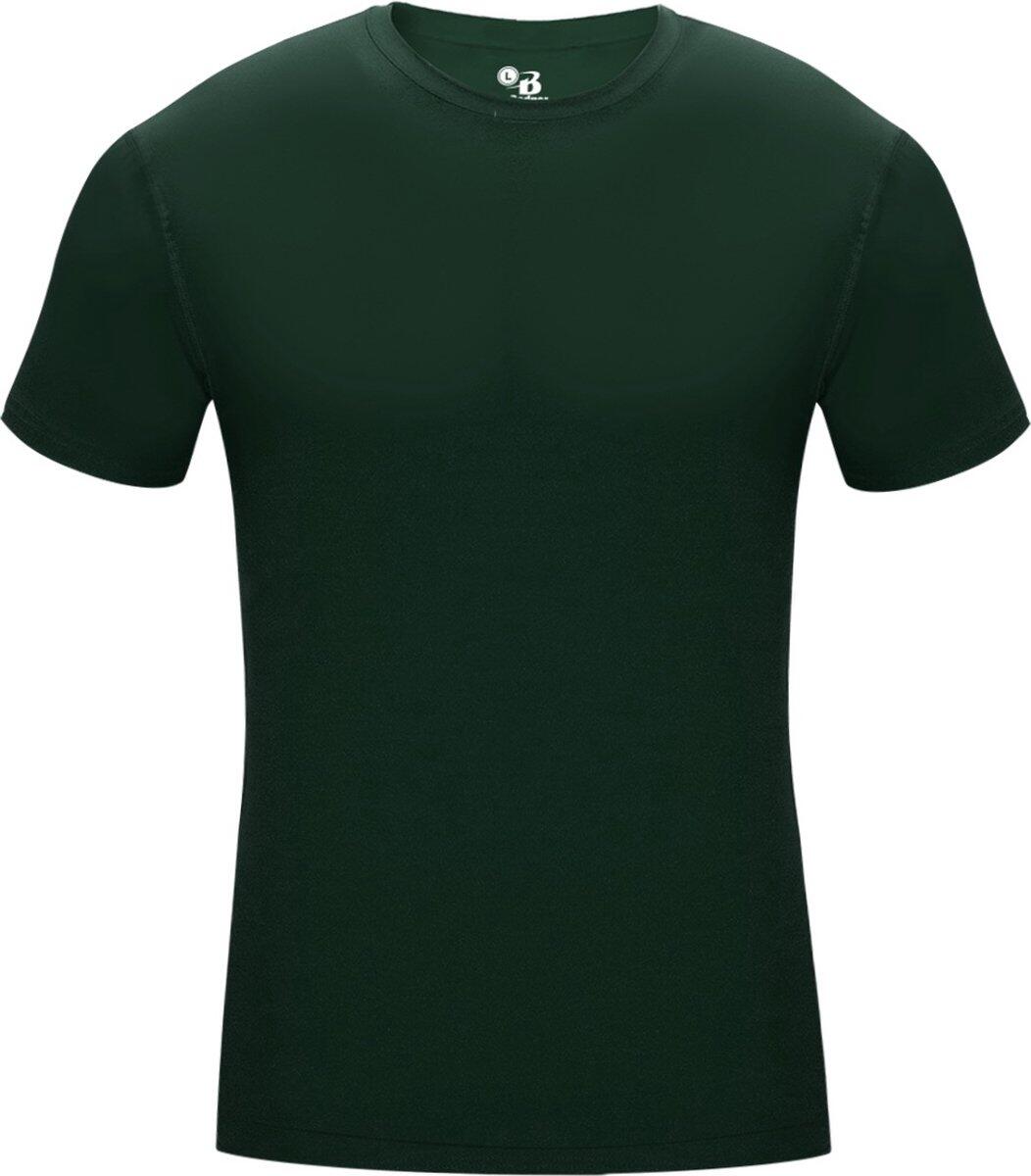 BADGER SPORT Kurzarm-Shirt Pro Compression Herren-Unterhemd Dunkelgrün Groß