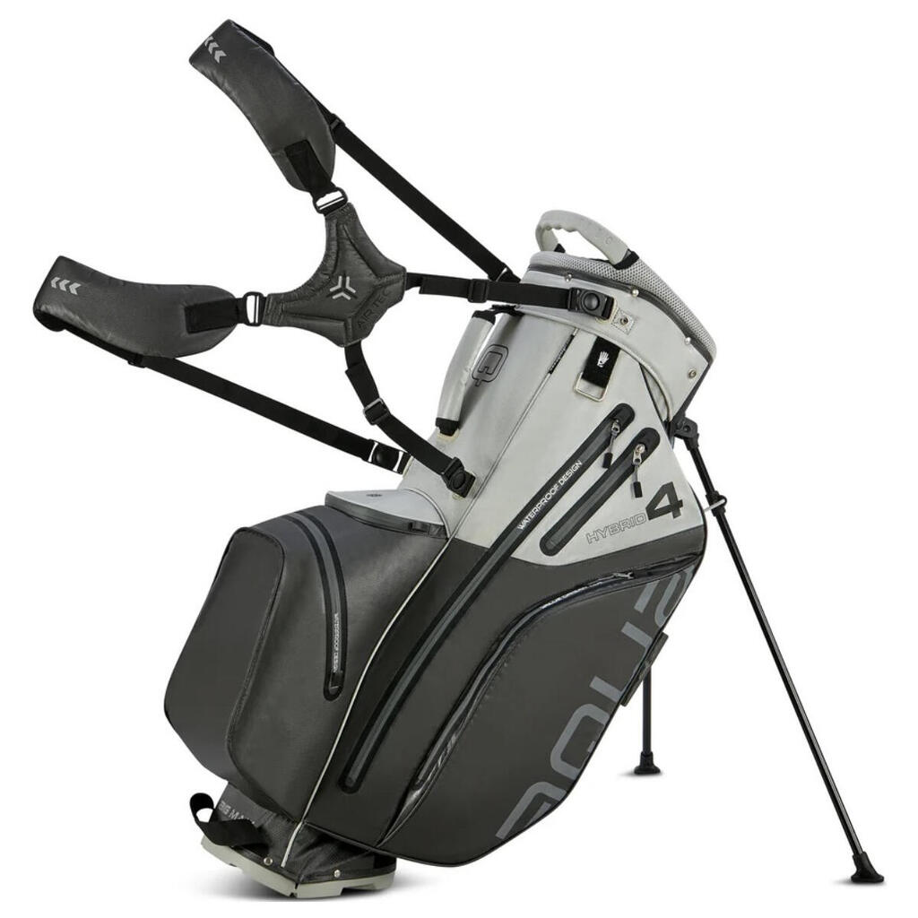 Aqua Hybrid 4- Waterproof Golf Bag - Cart Bag - Gray Black