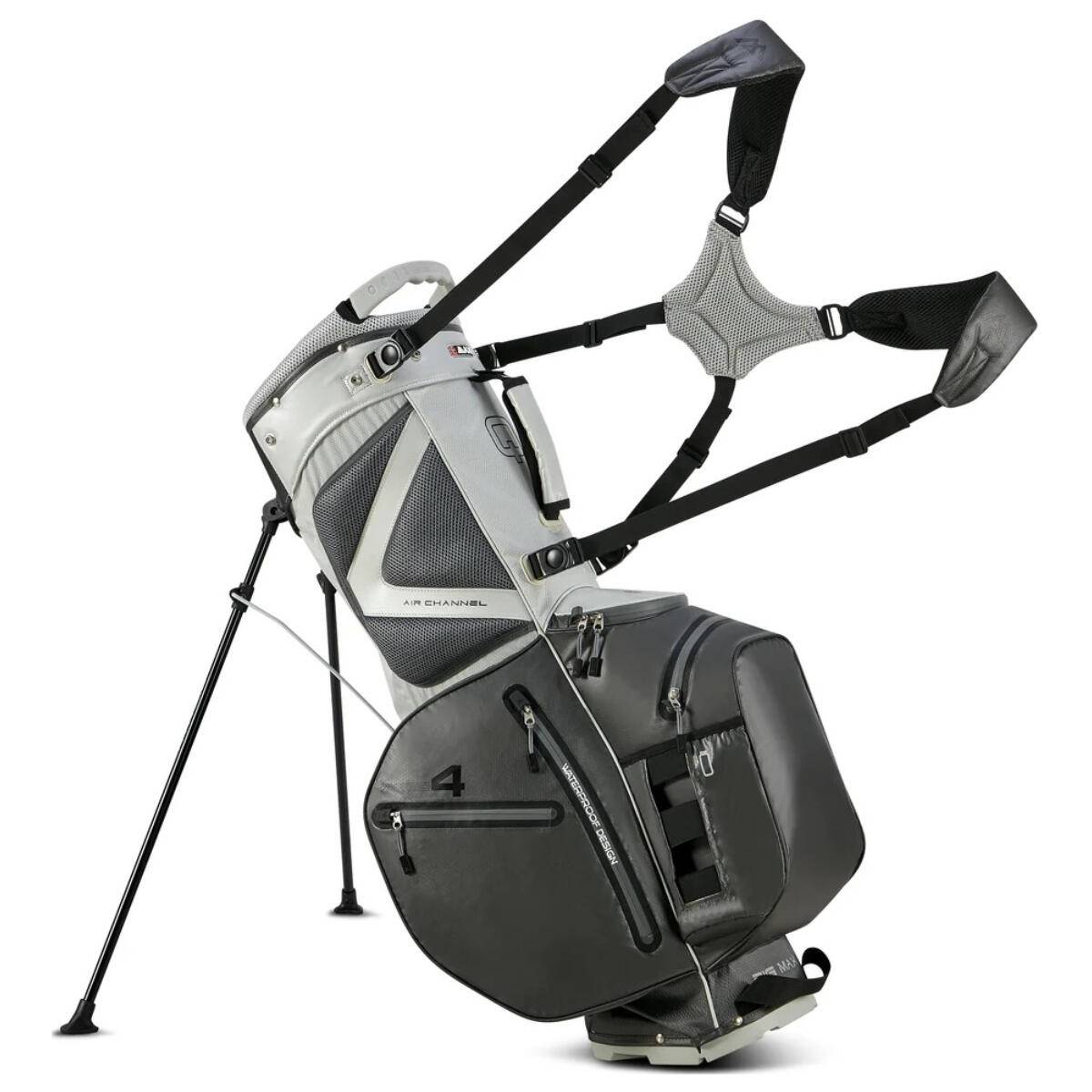 Sacca da golf impermeabile Aqua Hybrid 4 - Cartbag - Grigio Nero 2/7