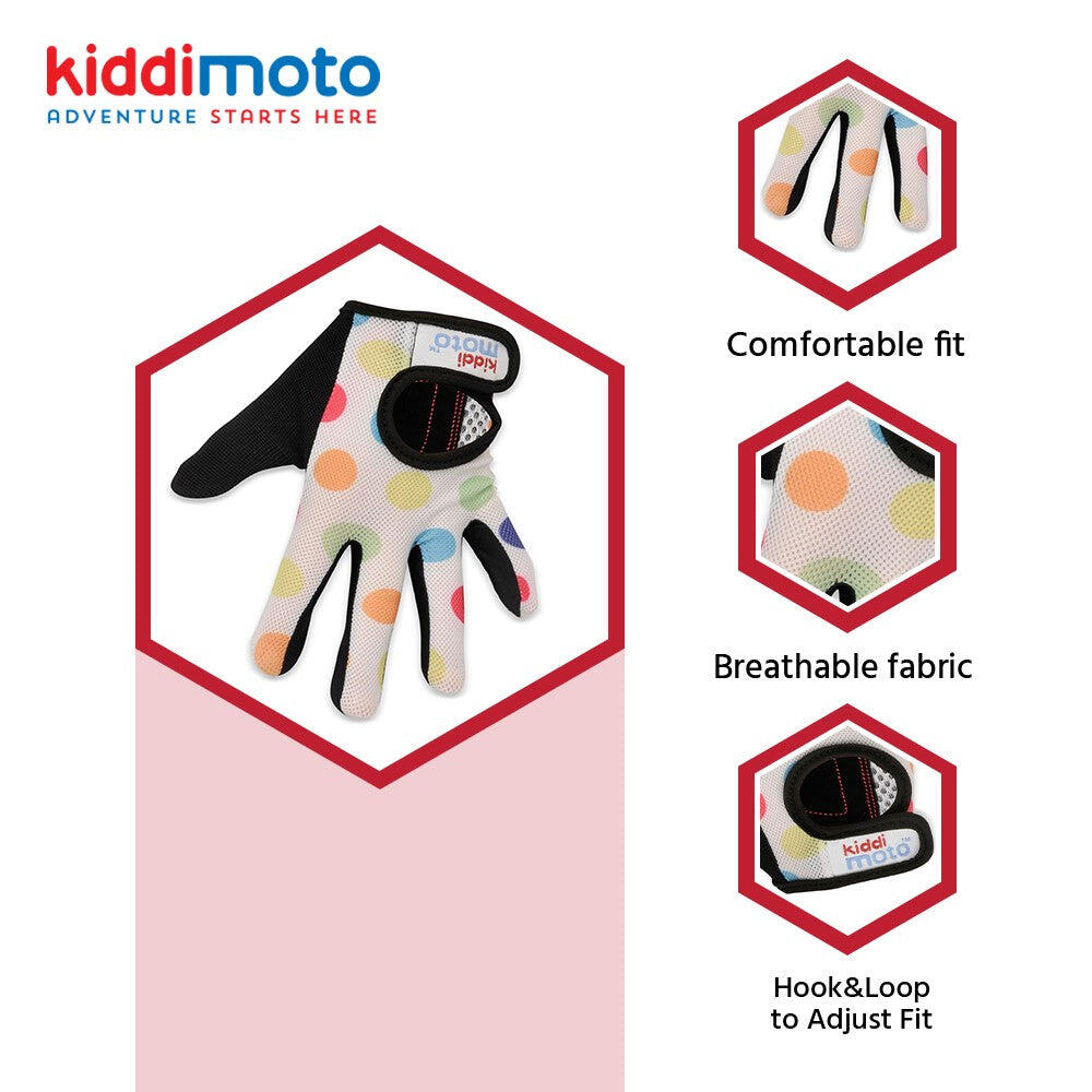 Pastel Dotty Full Finger Cycling Gloves 5/6