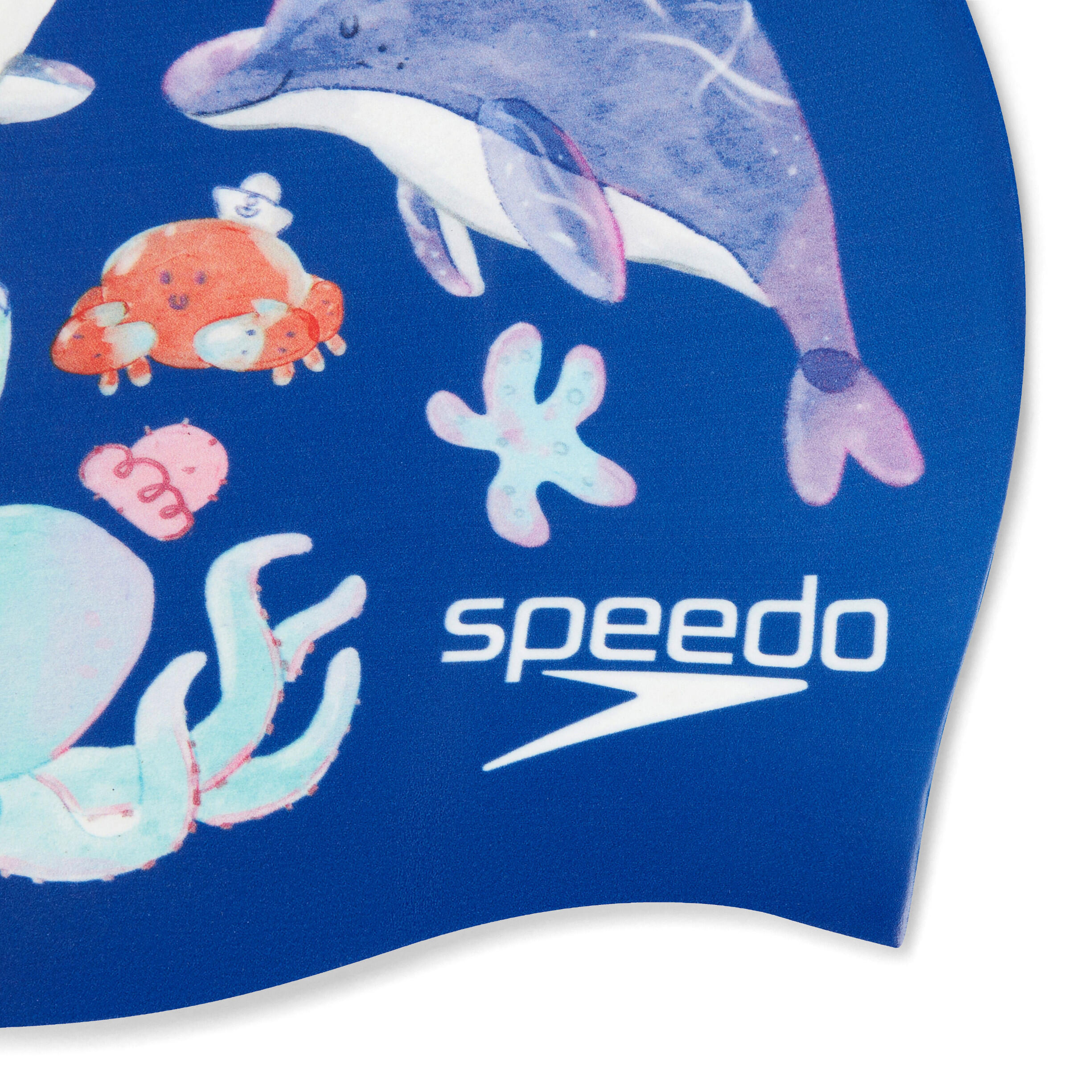 Speedo Junior Digital Printed Cap - Imperial Blue/Picton Blue/Curious Blue 3/4