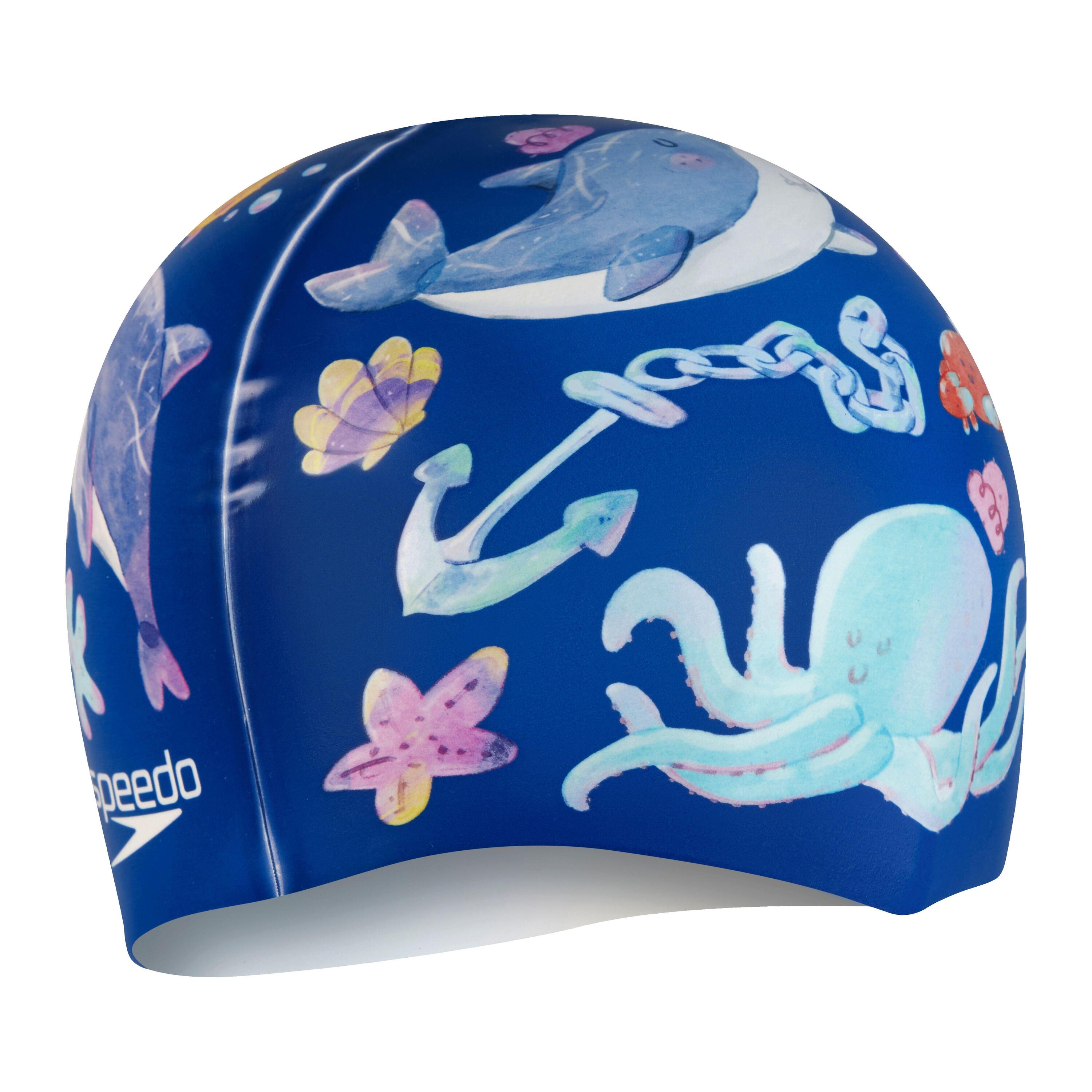 Speedo Junior Digital Printed Cap - Imperial Blue/Picton Blue/Curious Blue 1/4