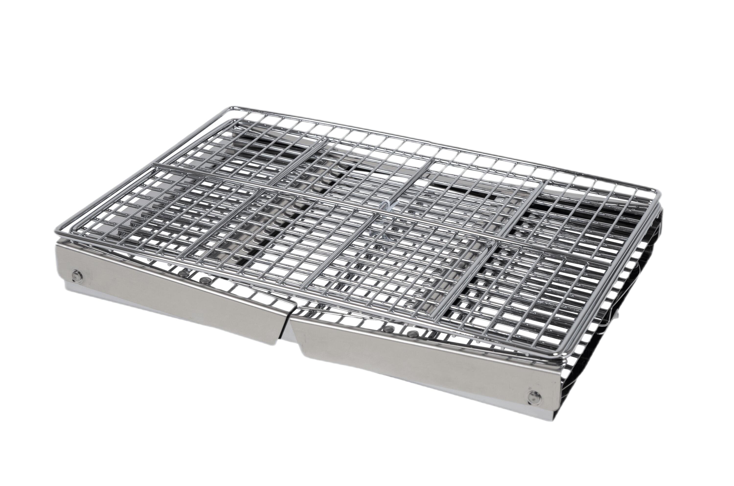 Compact Deluxe Rvs Barbecue Houtskool barbecues Zilver 3/7