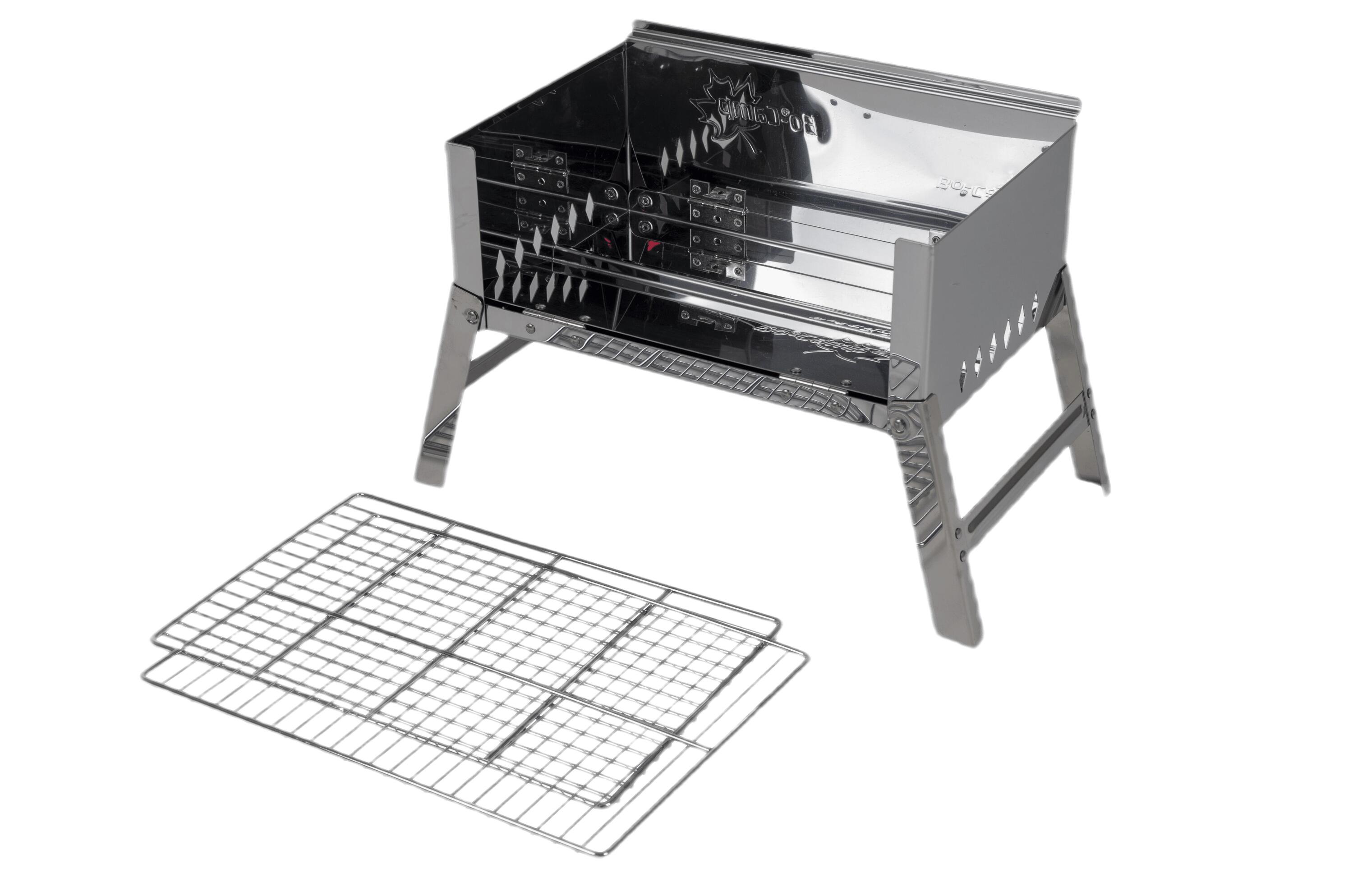 Compact Deluxe Rvs Barbecue Houtskool barbecues Zilver 4/7