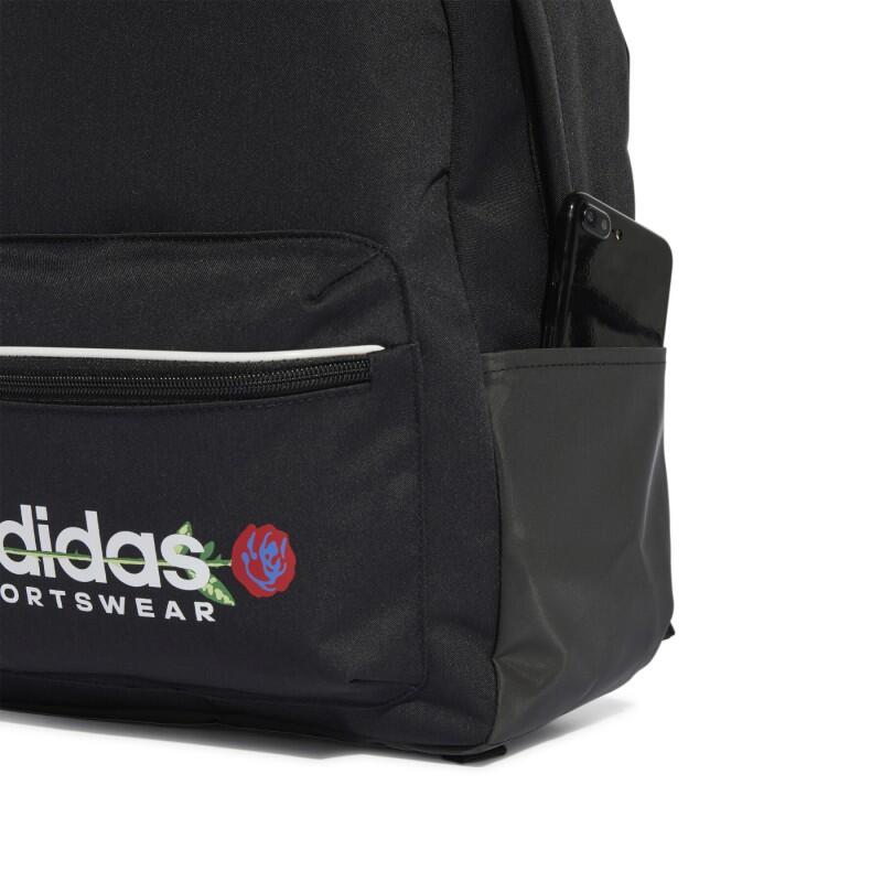 Mochila Casual Mujer Adidas Flower Backpack Negro. Resistente 5/6
