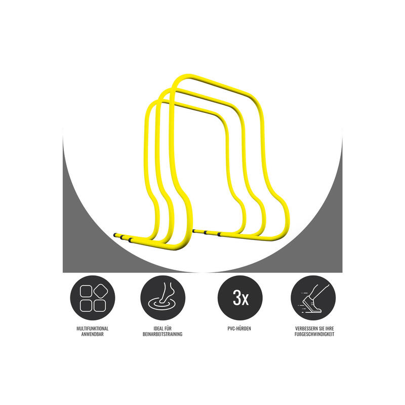 Set de 3 obstacole Galben de 50 cm