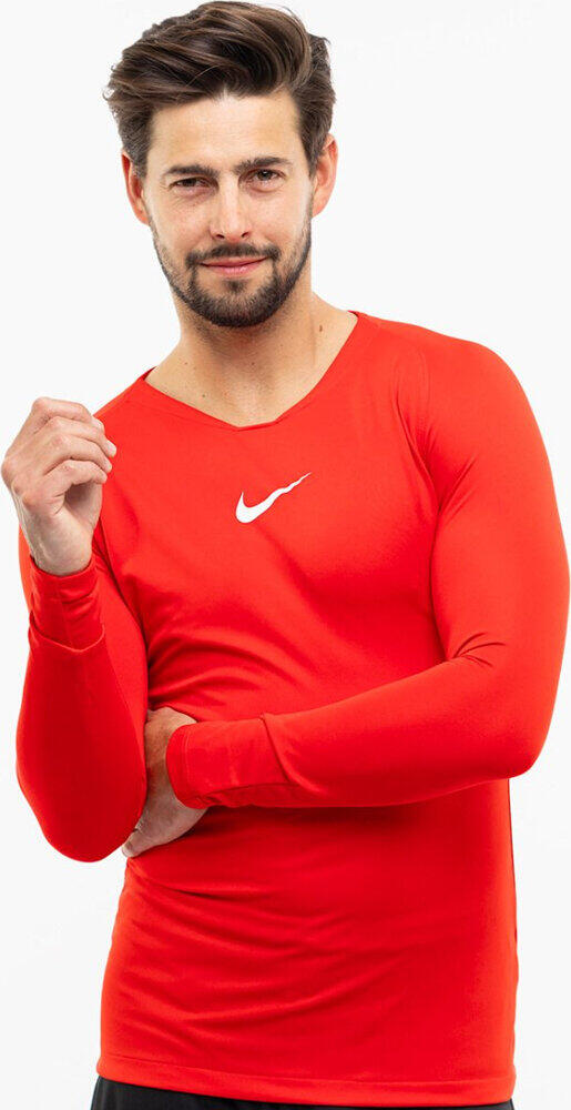 T-shirt à manches longues Nike Dri-Fit rouge 1/4