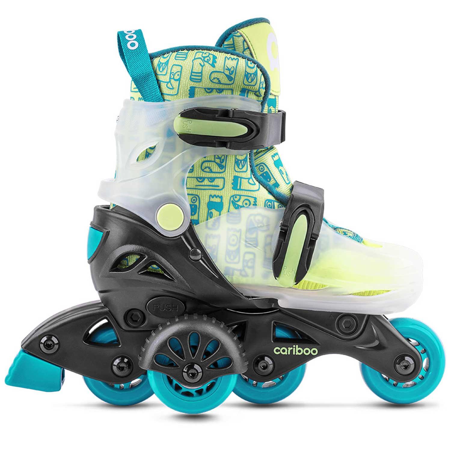 Cariboo - Patins Réglables Cariboo Step 1 - Vert Pour Enfants, Apprendre À Patiner - Rollers En Ligne - Noir|vert - Decathlon