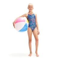 Speedo Girl's Allover Printed Twinstrap Swimsuit - Ammonite 3/6