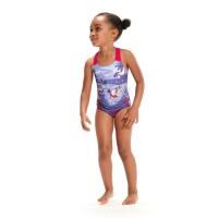 Speedo - Maillot Speedo Bébé Fille Dos Croisé Imprimé 9-12 Mois - Maillot De Bain 1 Pièce - Rose|rouge|violet - Decathlon
