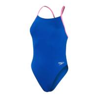 Speedo Solid Lattice Back Swimsuit - True Cobalt 4/6