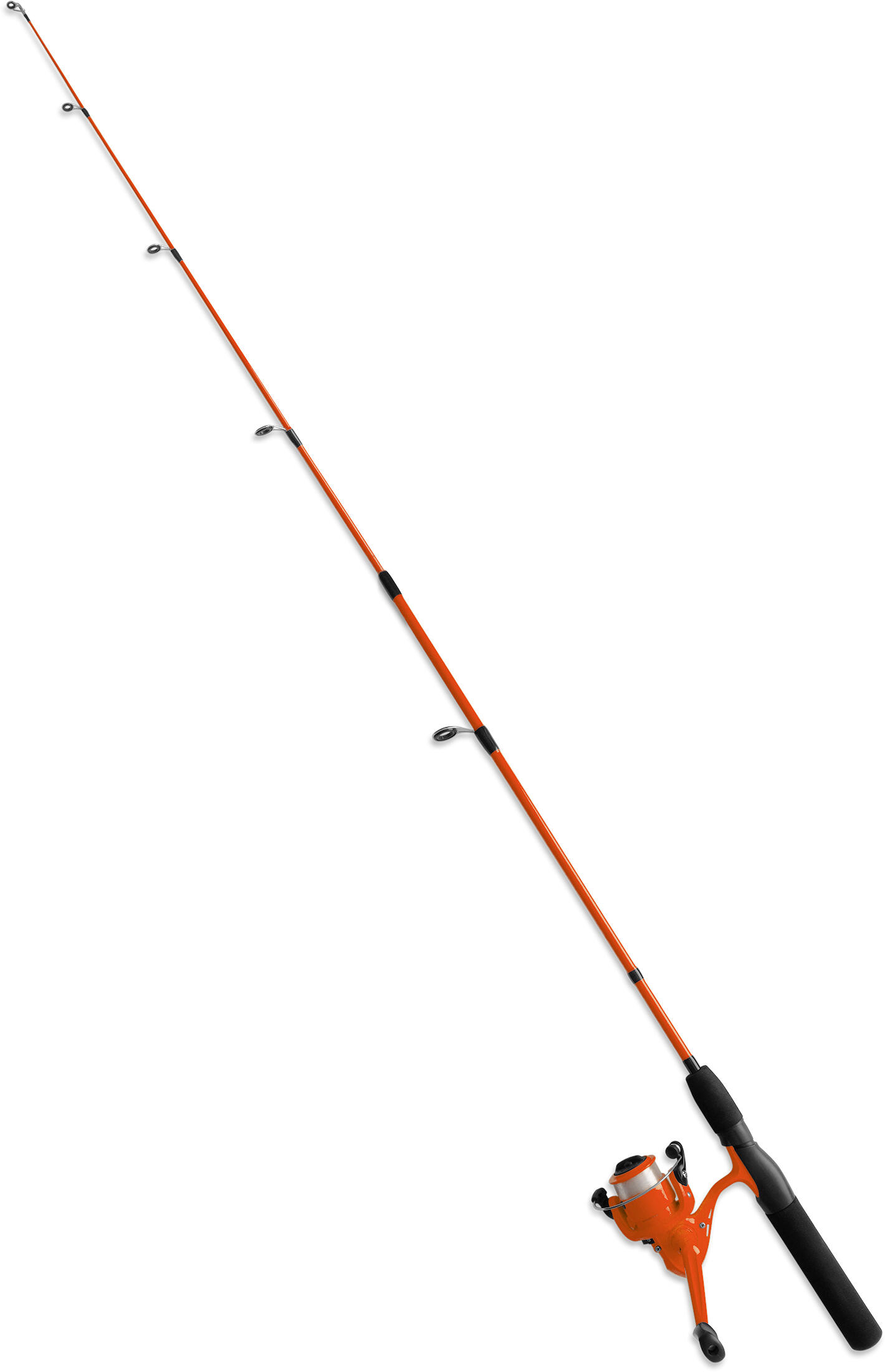 PALADIN Kinder Angelrute 2-teilig Steckrute (5-20 g) Orange mit Rolle und Schnur 135 cm