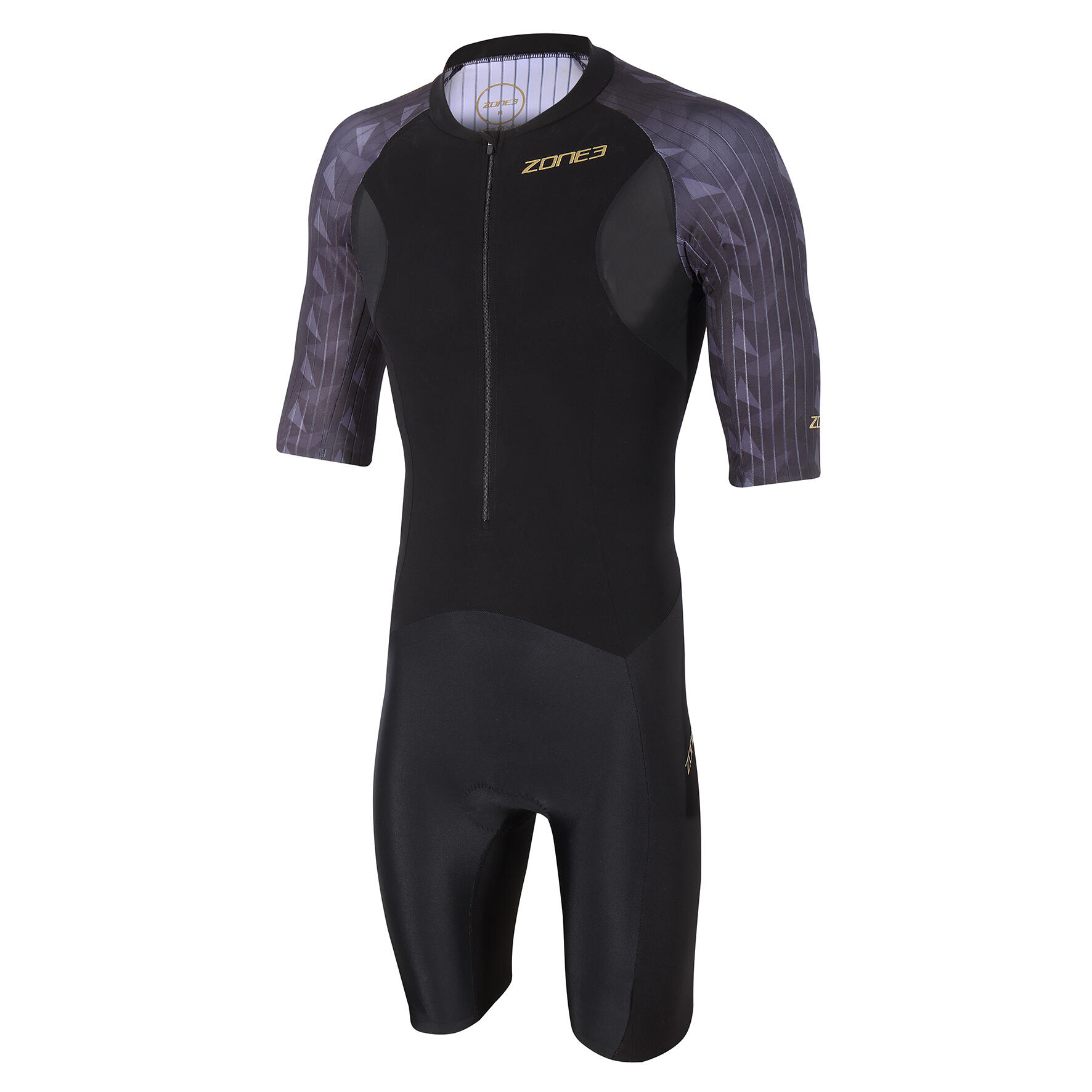 Lava Short Sleeve Trisuit Men's Black/Gold ZONE3 | Decathlon