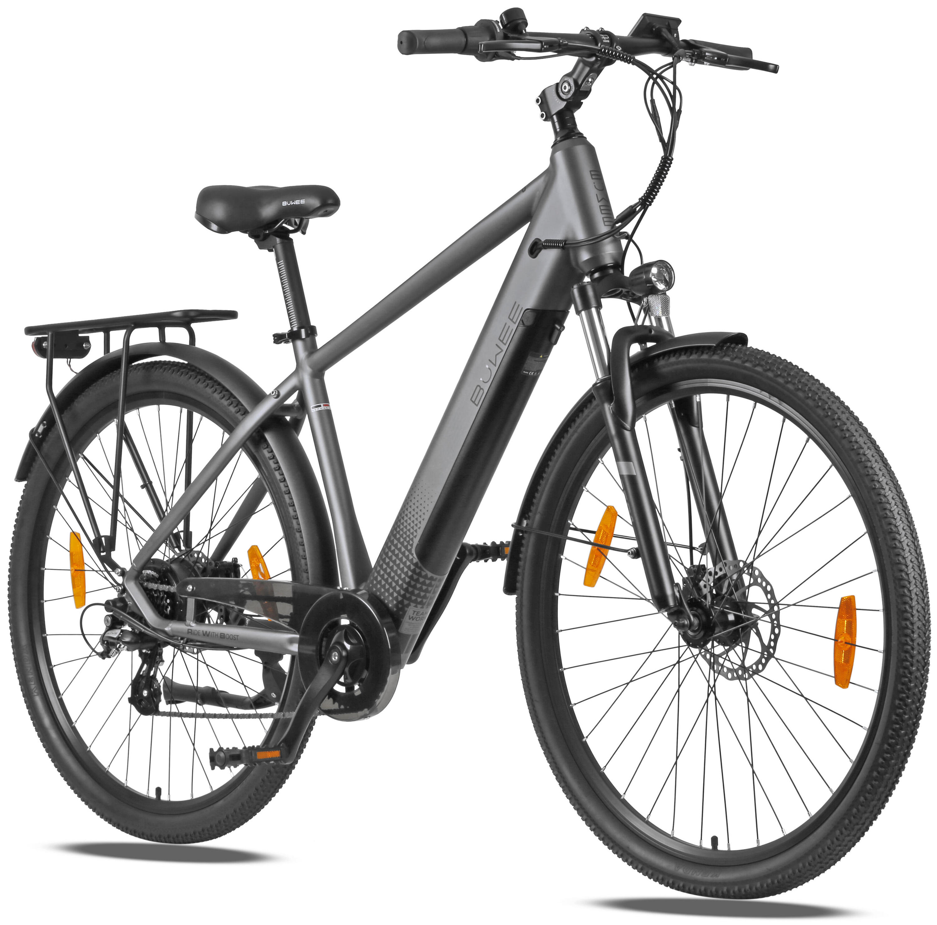 BUWEE E-Bike Trekking & City 28 Zoll 90 km Reichweite, 36V Akku, 250W Motor, 7-Gang