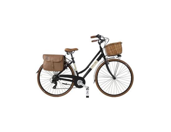 Vélo de ville Dolce Vita by Canellini femme avec sacoches et panier - Noir