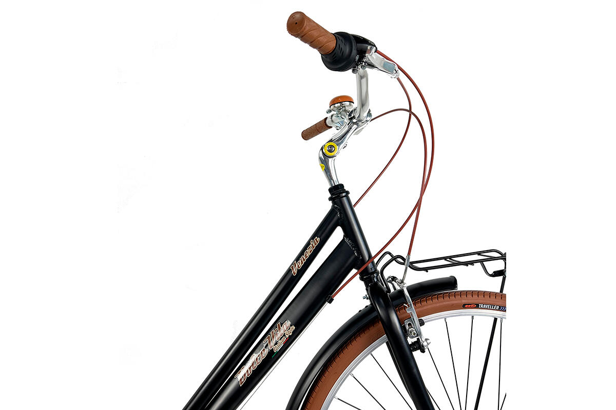 Stadtfahrrad Dolce Vita by Canellini VENEZIA mit Korb - Schwarz 3/5