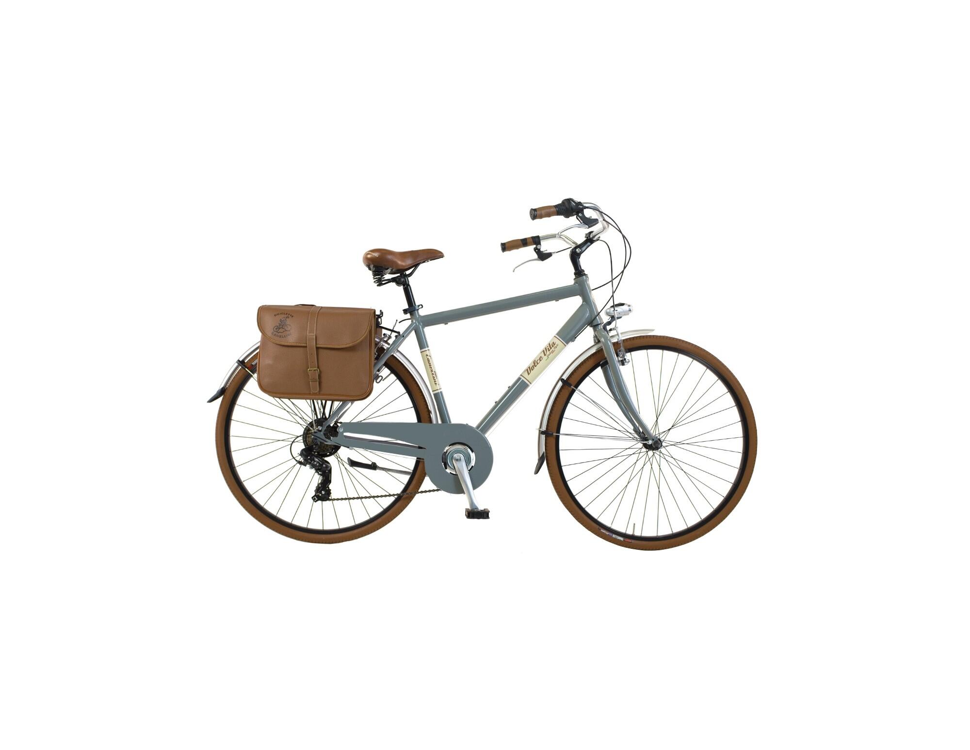 CANELLINI Stadsfiets Dolce Vita by Canellini man met fietstassen - Grijs