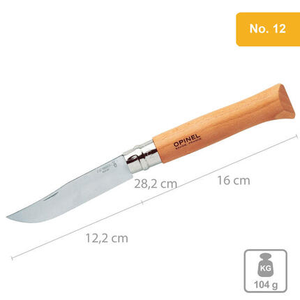 Couteau de camping acier poche pliant bois manche No.12 INOX