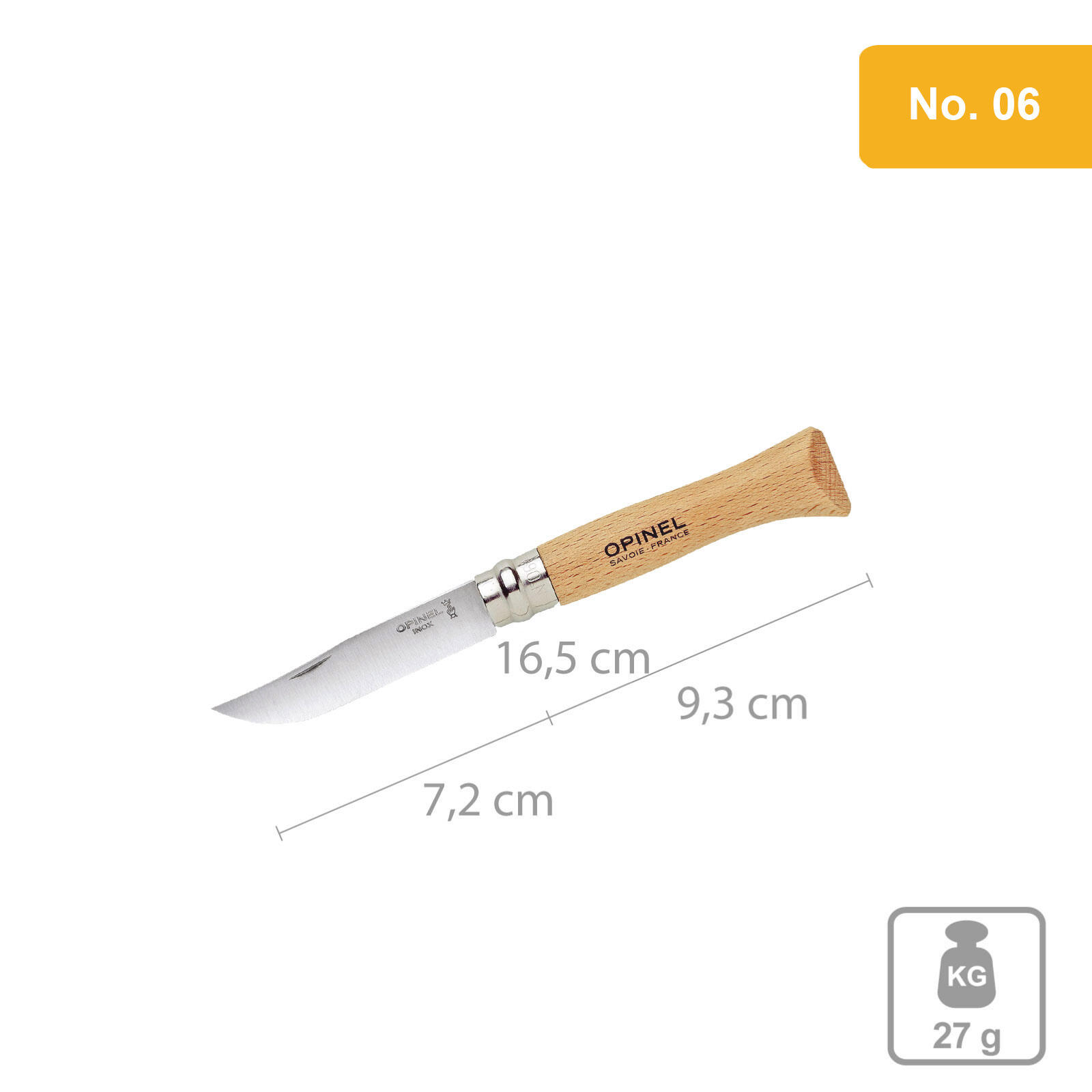 Couteau de camping acier poche pliant bois manche No.06 carbone 1/5