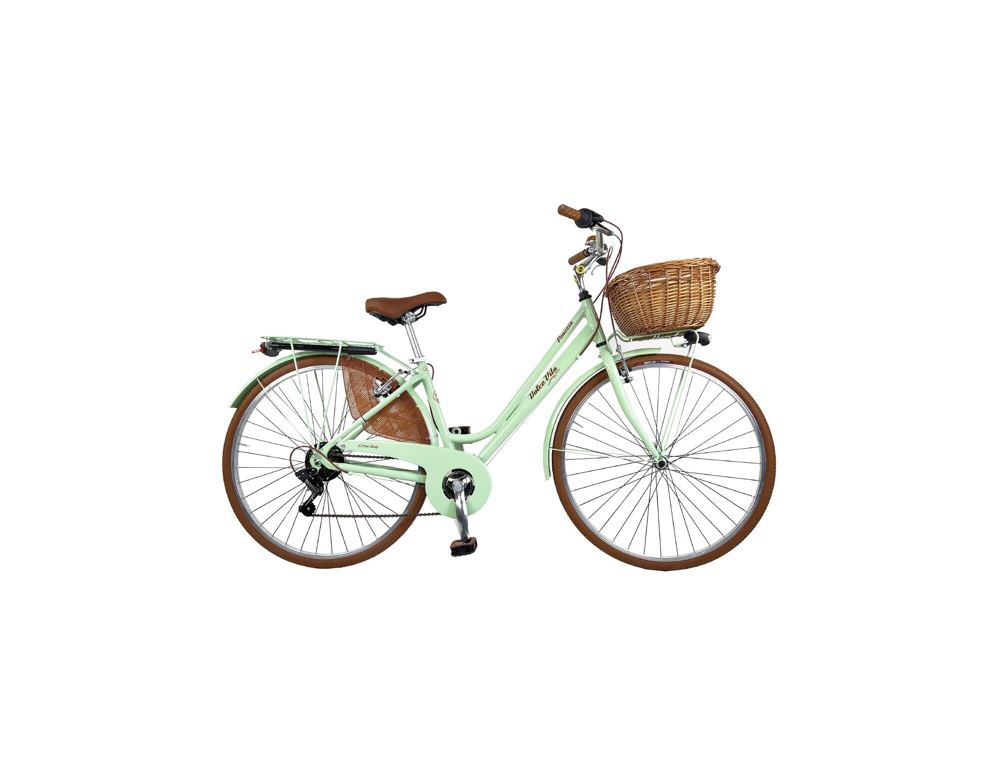 CANELLINI Bicicleta de cidade Dolce Vita by Canellini VENEZIA com cesto - Verde Claro