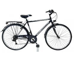 Vélo de ville MOVING Titane/Rouge cadre acier 6 vitesses