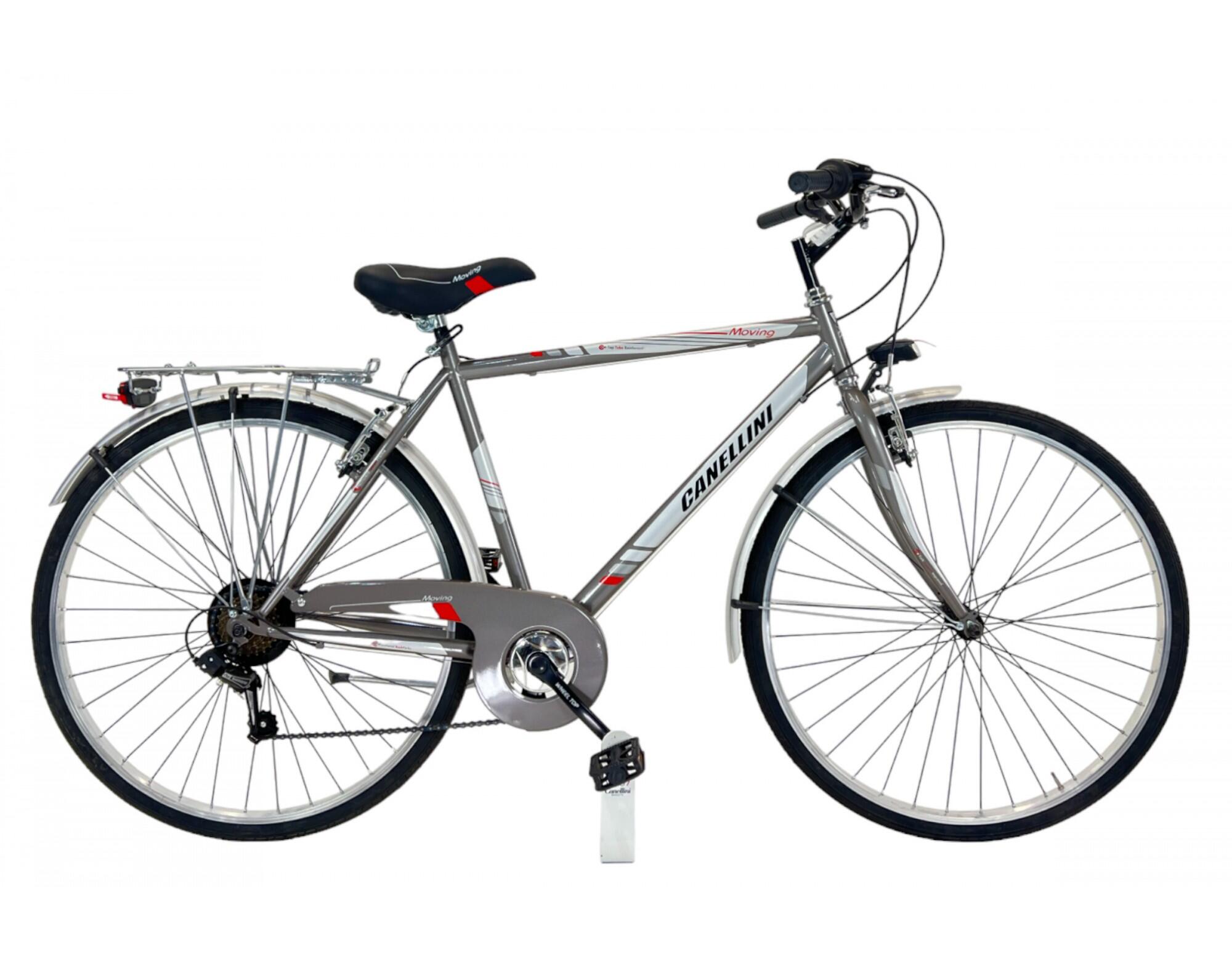 Bicicleta de cidade moving 28" homem - titânio/vermelho