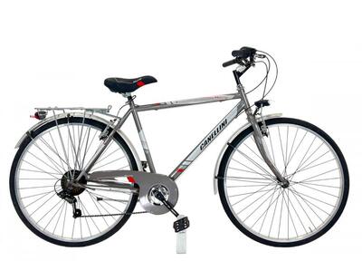 Bicicletta da città MOVING 28" Uomo - Titanio/Rosso