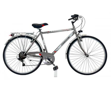 Stadtfahrrad MOVING 28" mann - Titan/Rot