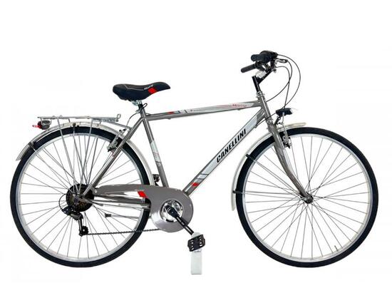 Bicicletta da città Canellini MOVING 28" uomo - Titanio/Rosso