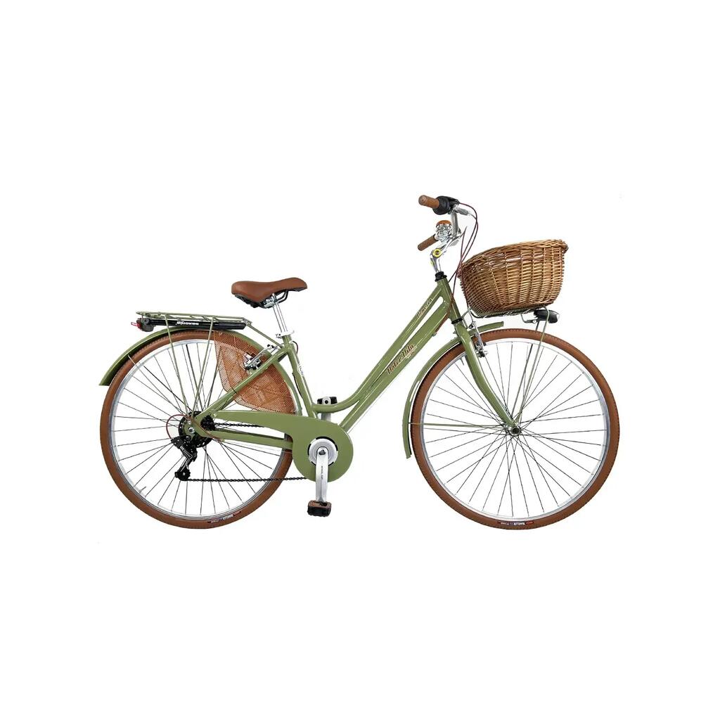 Women’s city bike Dolce Vita by Canellini VENEZIA with basket - Olive green