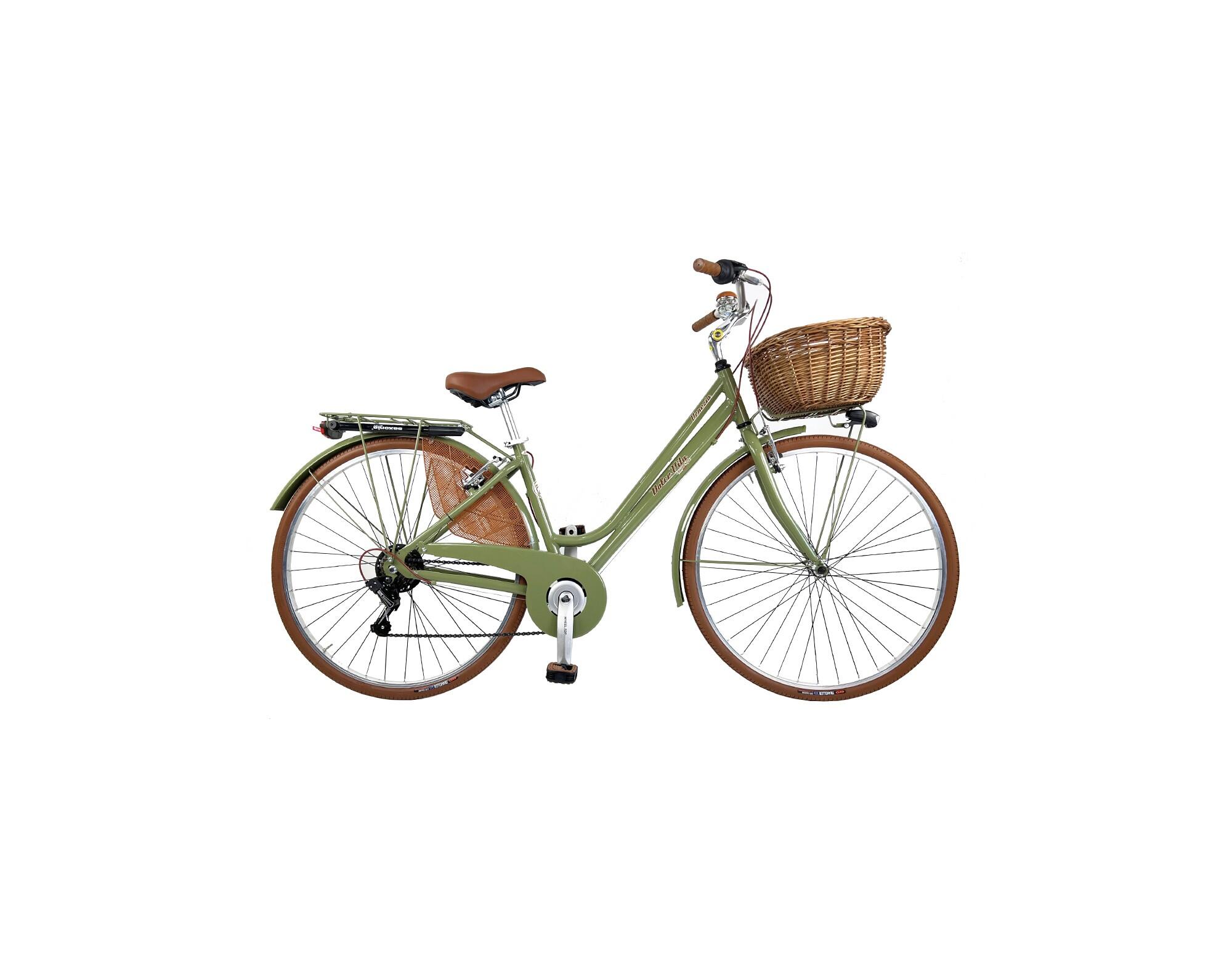 CANELLINI Bici da città Dolce Vita by Canellini VENEZIA con cesto - Verde Oliva