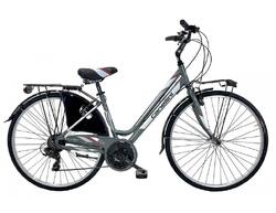 Vélo de ville DEA femme - Aluminium blanc/fuchsia 28