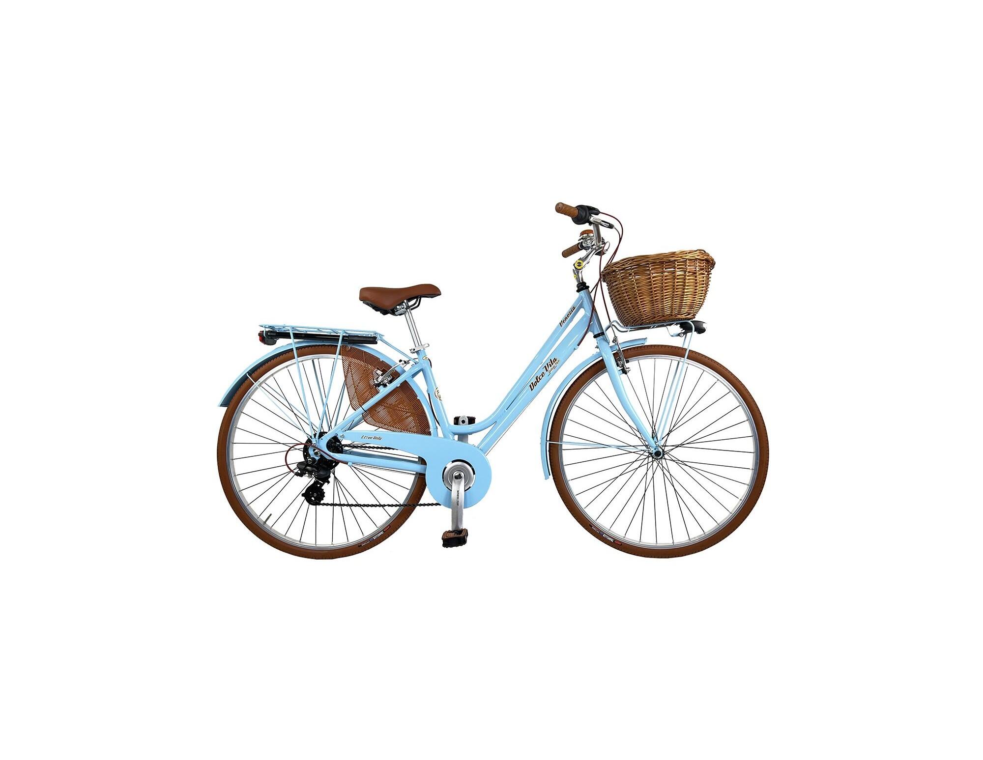 CANELLINI Bici da città Dolce Vita by Canellini VENEZIA con cesto - Azzurro