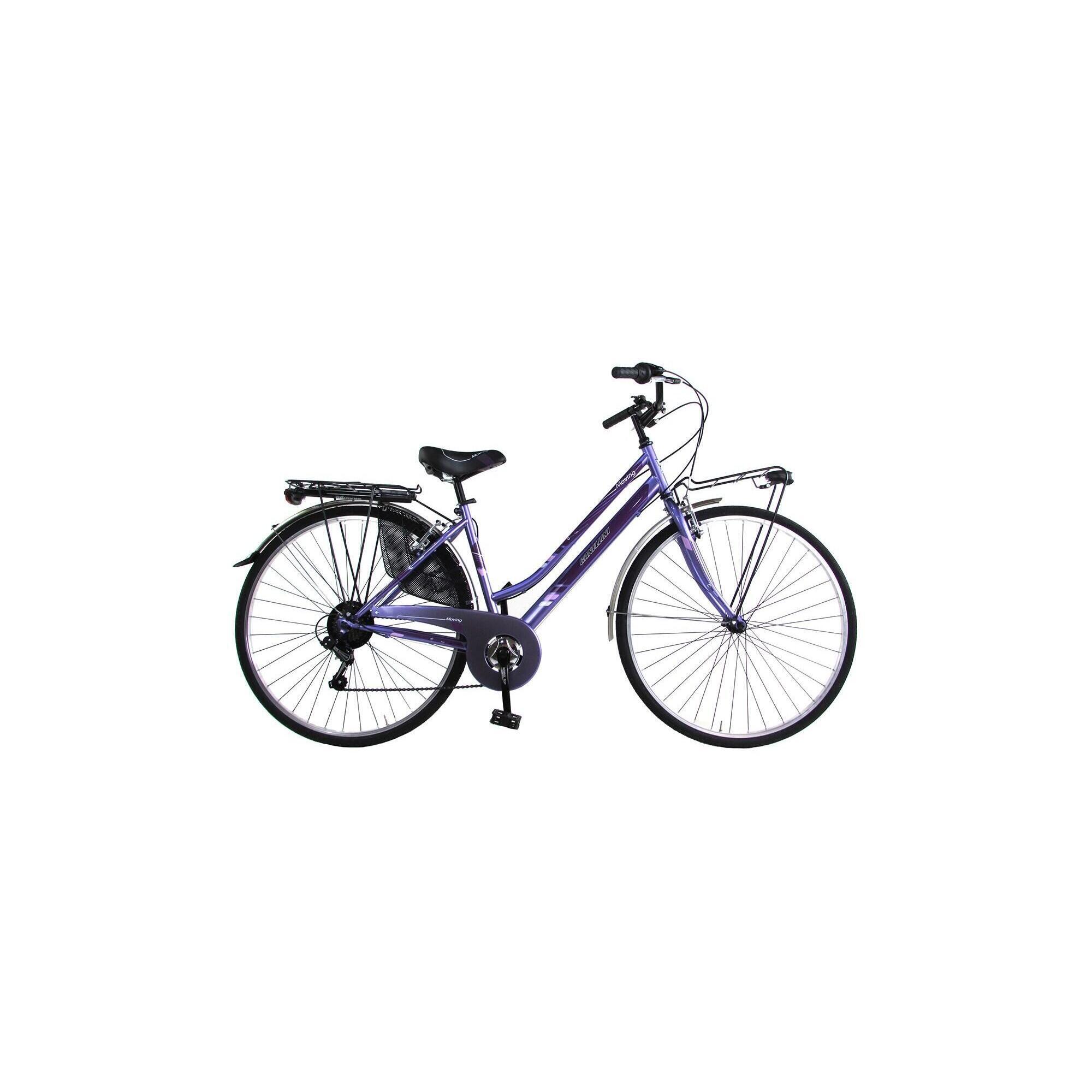 Canellini - Vélo Ville Moving 28" Femme Violet Cadre Acier 6 Vitesses - Vélo Ville - Violet - 40 M - Decathlon